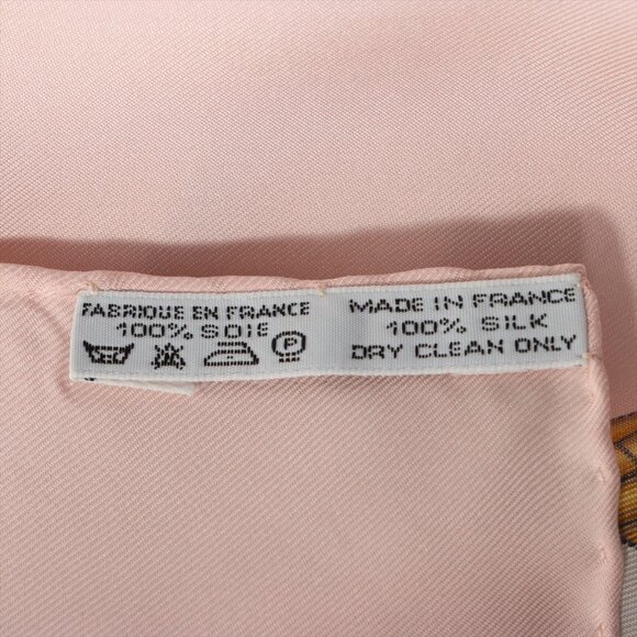 SOLD - Hermès Carré 90 LES TAMBOURS drumming Scarf Silk Pink - Picture 6 of 7